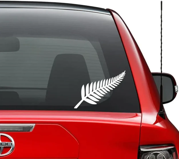 New Zealand Silver Fern Pata Glass Sticker