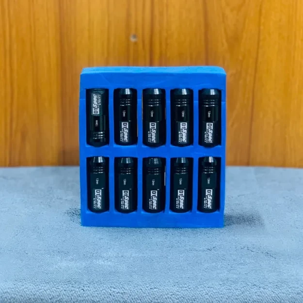 GT-JDM Black Aluminum Racing Lug Nuts 12x1.5 BD | Short Closed-End Wheel Nuts Set for Car