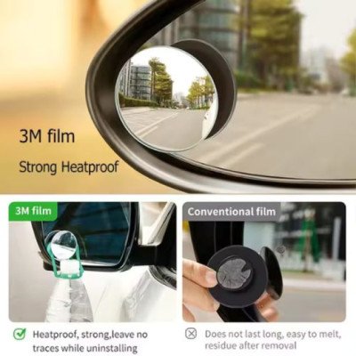2Pcs Car Mirror HD Convex Mirror Blind Spot Auto Rearview Mirror 360 Degree