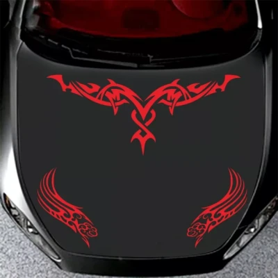 3PCS Fire Totem Car Sticker for All Cars in Bangladesh | Hood Stripe Sports Decal Set