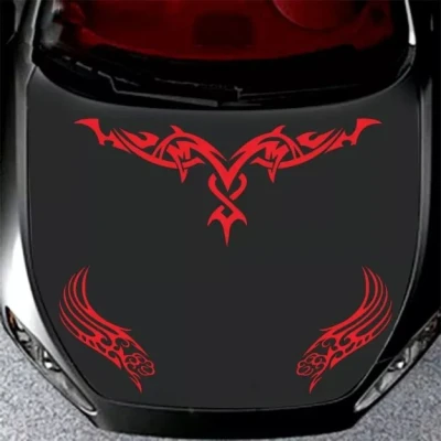 3PCS Fire Totem Car Sticker for All Cars in Bangladesh | Hood Stripe Sports Decal Set