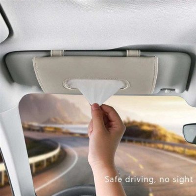 Car sun visor tissue box holder