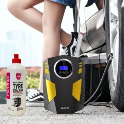 Digital Car Portable Tyre Inflator with Car Tyre Sealant Gel Package