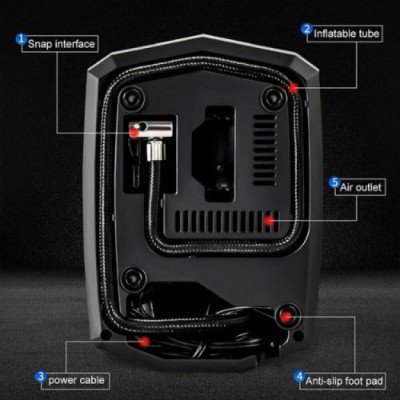 Digital Car Portable Tyre Inflator with Car Tyre Sealant Gel Package